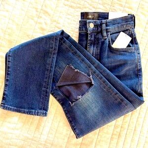 7 for All Mankind dark wash high waist easy slim jean